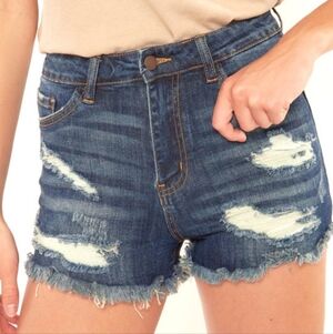 Distressed Denim Women Shorts - Medium
